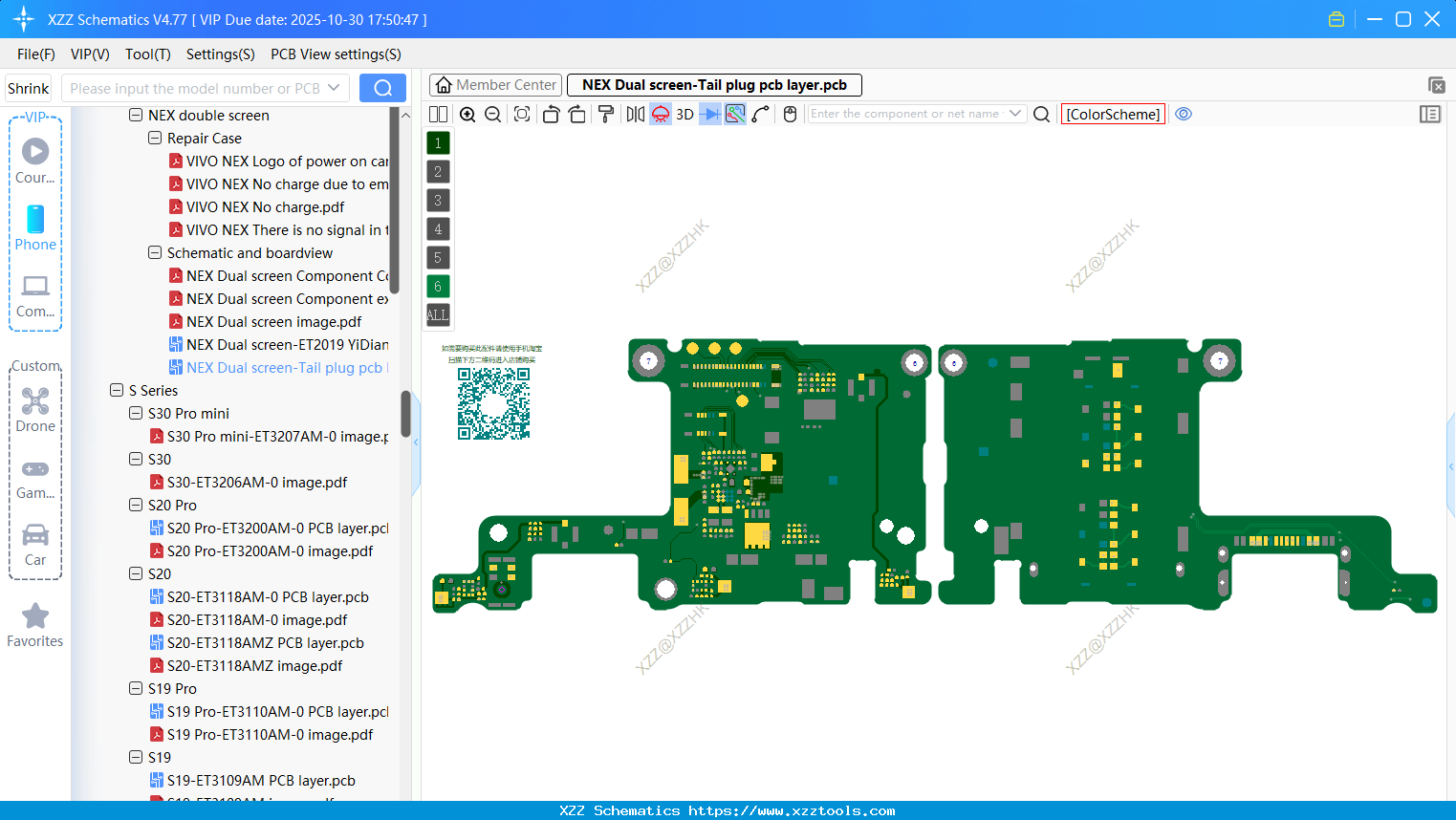 VIVO NEX Dual Screen-Tail Plug Pcb Layer